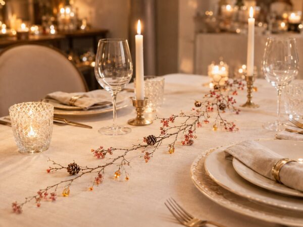 Dekoratif Masa Süsü ve Sarkıt Garland 150 cm Amber