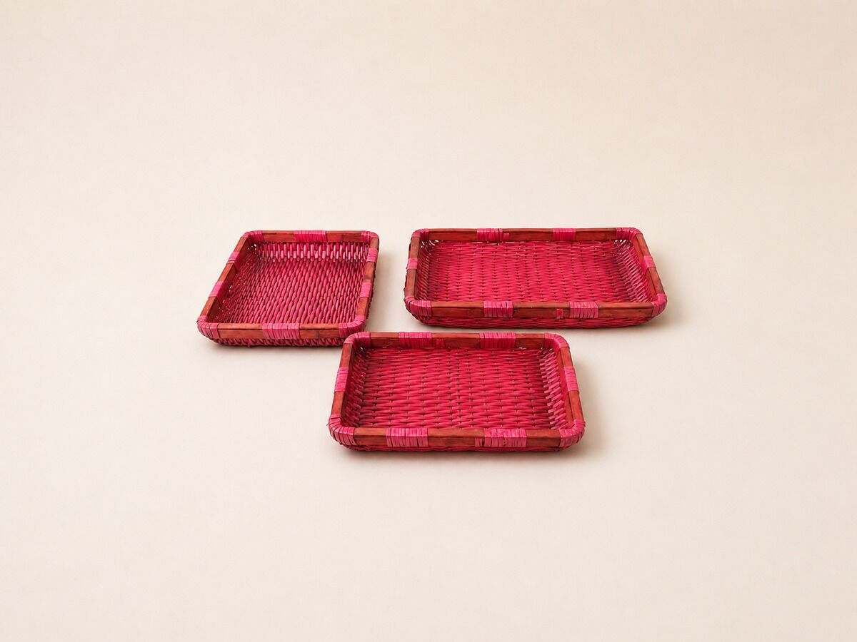 Hasır Sepet – Dikdörtgen Pembe Tepsi 30 × 20 × 7 cm Hasır Sepet – Dikdörtgen Pembe Tepsi 30 × 20 × 7 cm