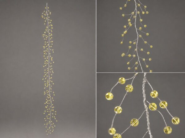 Kristal Görünümlü Dekoratif Masa Süsü ve Sarkıt Dal 120 cm – Sarı