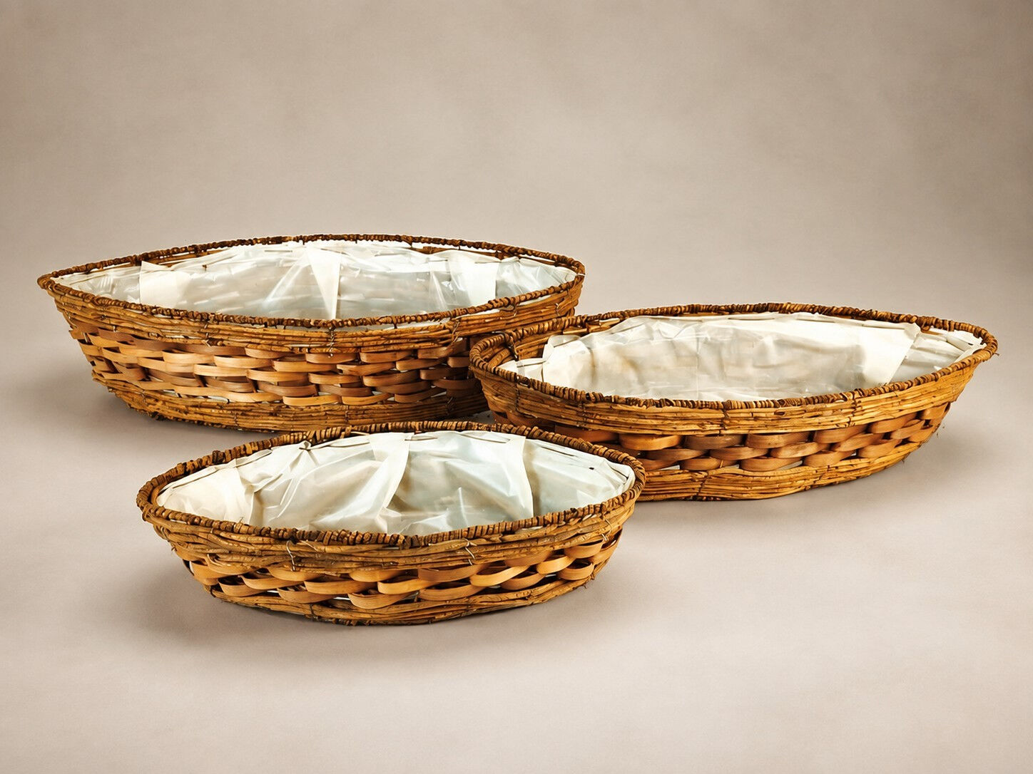 Hasır Saksı Oval Aranjman 3 Boy Oval Dekoratif Hasır Aranjman Saksısı SW23527 – 3 Boy