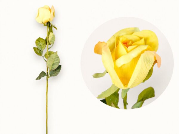 Yapay Gül Tek Dal 60 cm Sarı