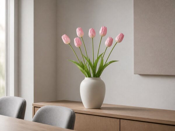 Yapay Lale Islak Dokulu 65 cm Pembe
